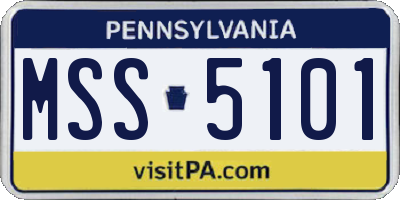 PA license plate MSS5101