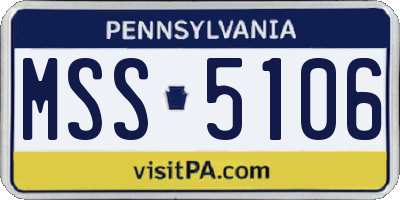 PA license plate MSS5106