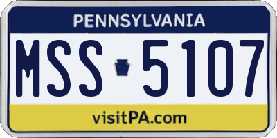 PA license plate MSS5107