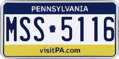 PA license plate MSS5116