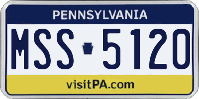 PA license plate MSS5120