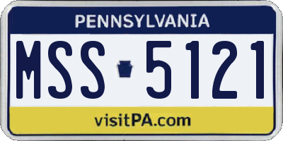 PA license plate MSS5121