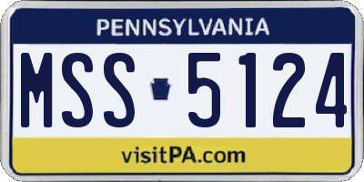 PA license plate MSS5124