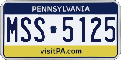 PA license plate MSS5125