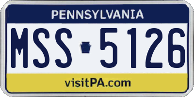 PA license plate MSS5126