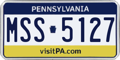 PA license plate MSS5127