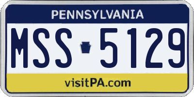 PA license plate MSS5129