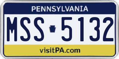 PA license plate MSS5132
