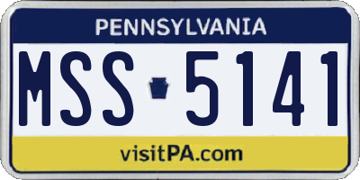 PA license plate MSS5141