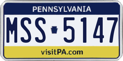 PA license plate MSS5147