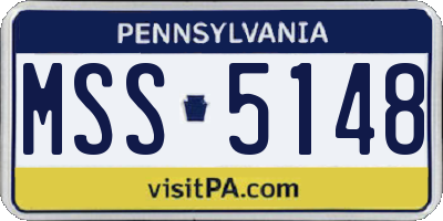 PA license plate MSS5148