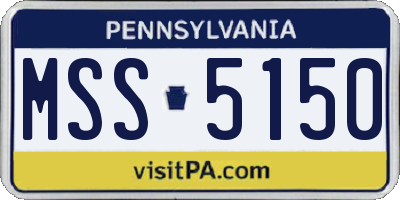 PA license plate MSS5150