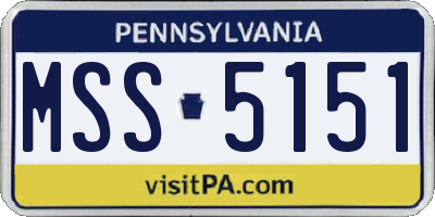 PA license plate MSS5151