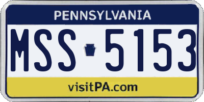 PA license plate MSS5153