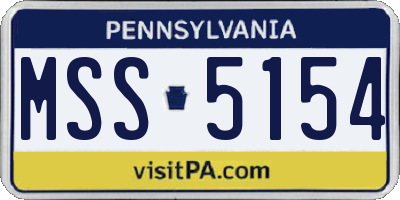 PA license plate MSS5154