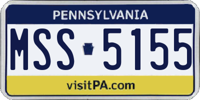 PA license plate MSS5155