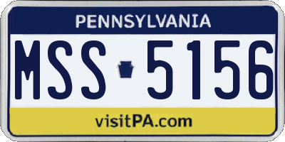 PA license plate MSS5156
