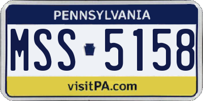 PA license plate MSS5158