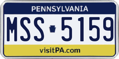 PA license plate MSS5159