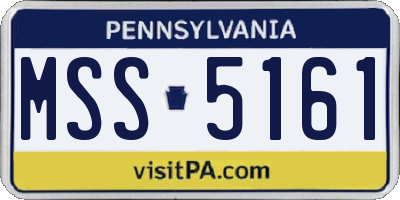PA license plate MSS5161