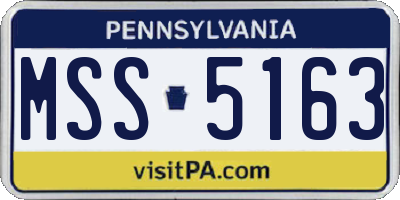 PA license plate MSS5163