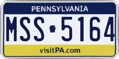 PA license plate MSS5164