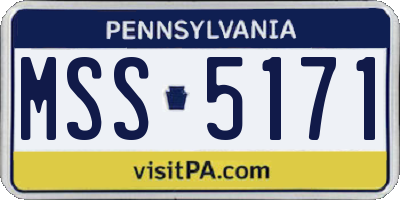 PA license plate MSS5171