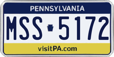 PA license plate MSS5172