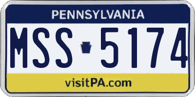 PA license plate MSS5174