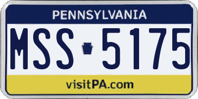 PA license plate MSS5175