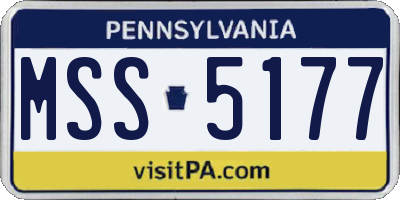PA license plate MSS5177