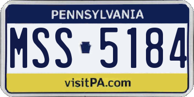 PA license plate MSS5184