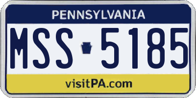 PA license plate MSS5185