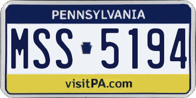 PA license plate MSS5194