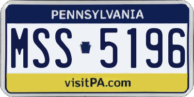 PA license plate MSS5196