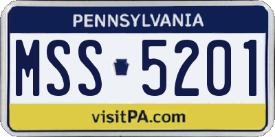 PA license plate MSS5201