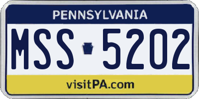 PA license plate MSS5202