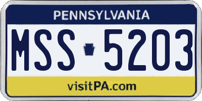 PA license plate MSS5203