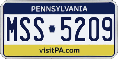 PA license plate MSS5209