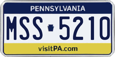 PA license plate MSS5210