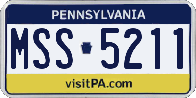 PA license plate MSS5211