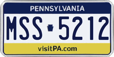 PA license plate MSS5212