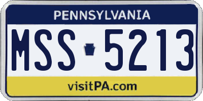 PA license plate MSS5213