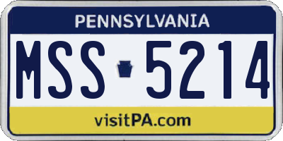 PA license plate MSS5214