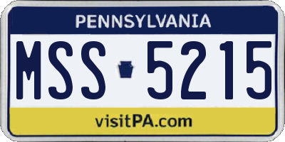 PA license plate MSS5215