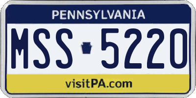 PA license plate MSS5220