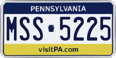 PA license plate MSS5225