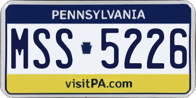 PA license plate MSS5226
