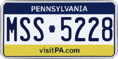 PA license plate MSS5228