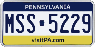 PA license plate MSS5229